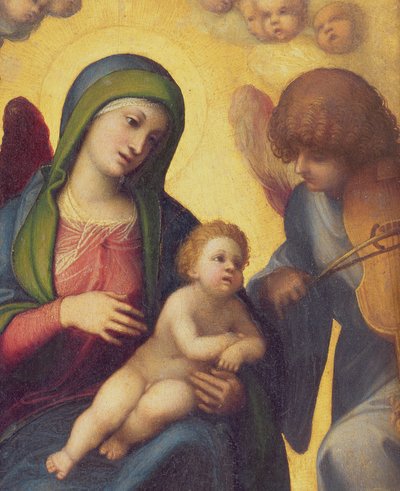 Madonna and Child with Angels (detail) by Antonio da Correggio